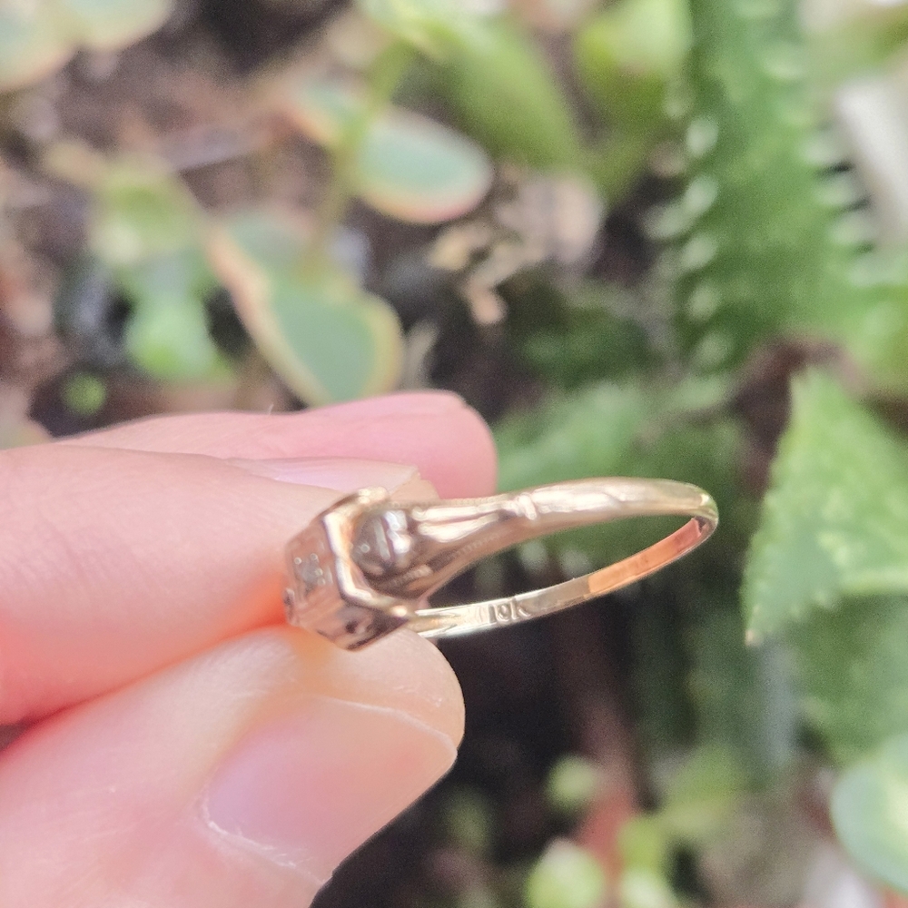 Vintage 10K Art Deco Diamond Engagement Ring, size 6.5 - Picture 13 of 16